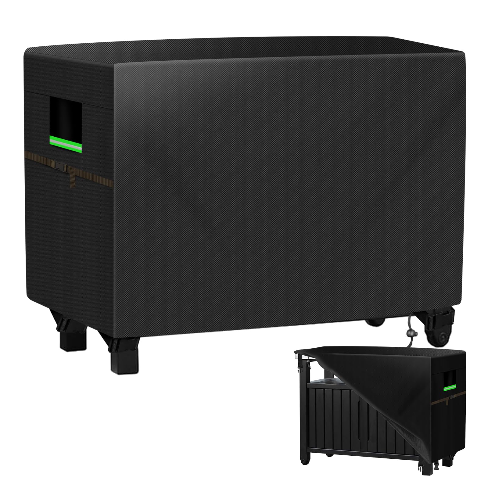 MaxAwe 57〃 Outdoor Prep Table Cover for Keter Unity XL, 145x65x100cm 420D Heavy Duty Waterproof Cover for BBQ Grill Cart, Uv-Resistant Cover for Garden Portable Table and Storage Cabinet Dining Cart