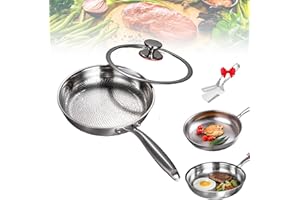 Siraat Titanium Frying Pan, Titanium Hammered Pan, Titaniums Non Stick Frying Pans with Lid, Fast Even Heating, Durable Scrat