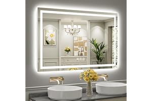 BRIIVUE 55"x36" LED Bathroom Mirror with Lights, Backlit & Front Lit, Lighted Wall Mirrors for Bathroom Vanity, Touch Screen Dimmable, Anti-Fog, Memory Function, HD Tempered Glass, Shatter-Proof, ETL Listed