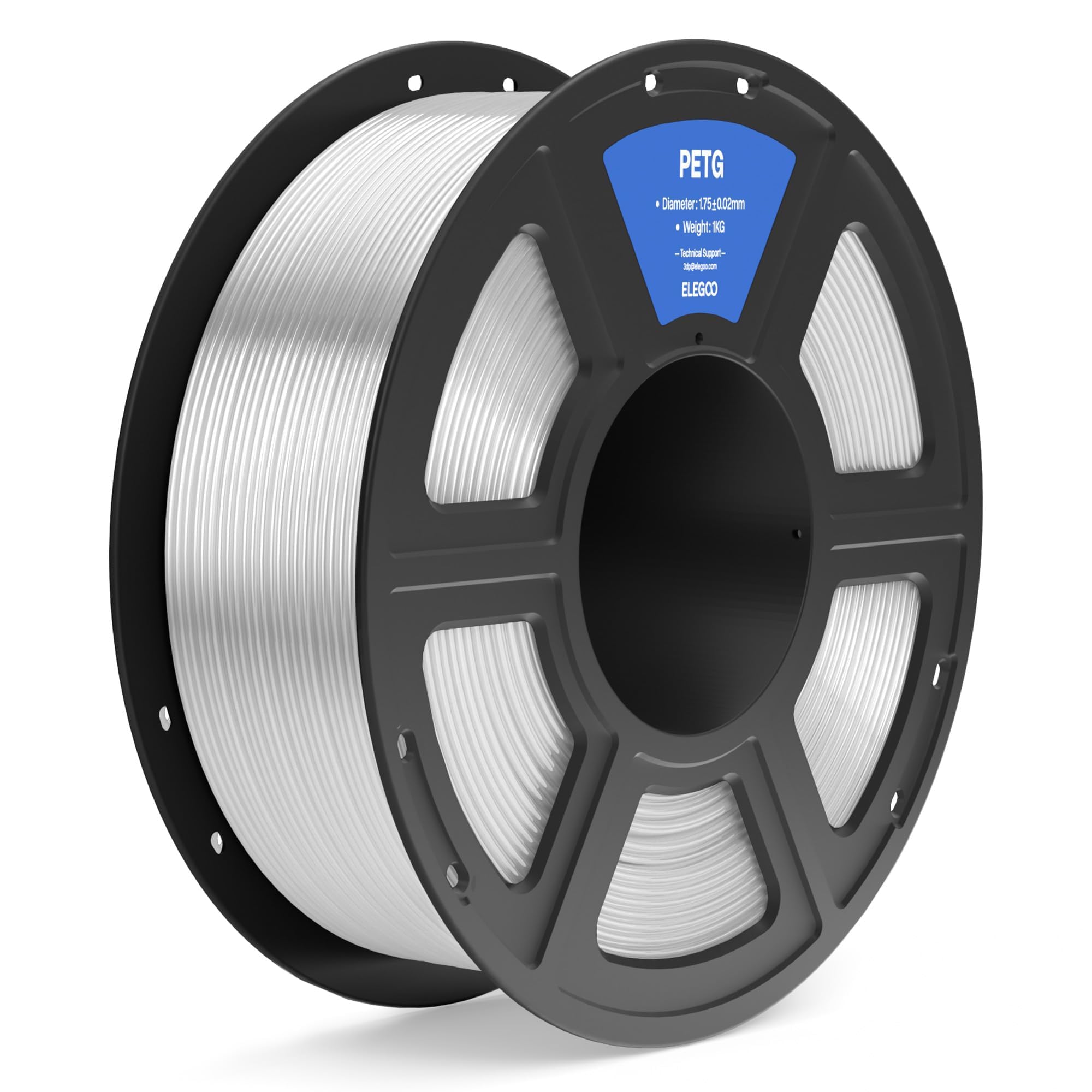 ELEGOO PETG Filament 1.75mm Transparent 1KG, 3D