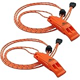 LuxoGear Emergency Whistles with Lanyard Safety Whistle Survival Shrill Loud Blast for Kayak Life Vest Jacket Boating Fishing