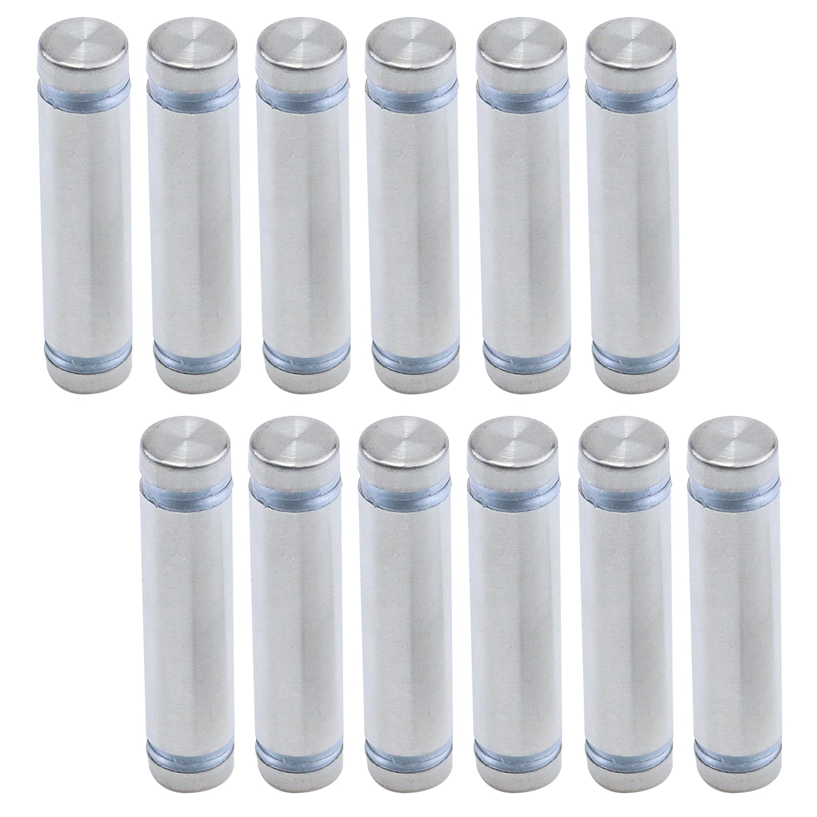 Tulead 4/9" x 2" Stainless Steel Sign Standoff for Glass Acrylic Board and Sign Display, Glass Standoffs Holder with Double Head, 8pcs