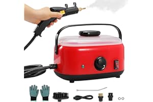 FRTZAL 2500W High Pressure Handheld Steamer,1500ml Steam Cleaner for Cleaning,Portable Steam Cleaner for Home Use High-Temperature Steamer Cleaner for Car Detailing, Kitchen, Bathroom,for Home Shower All Surfaces (Red)
