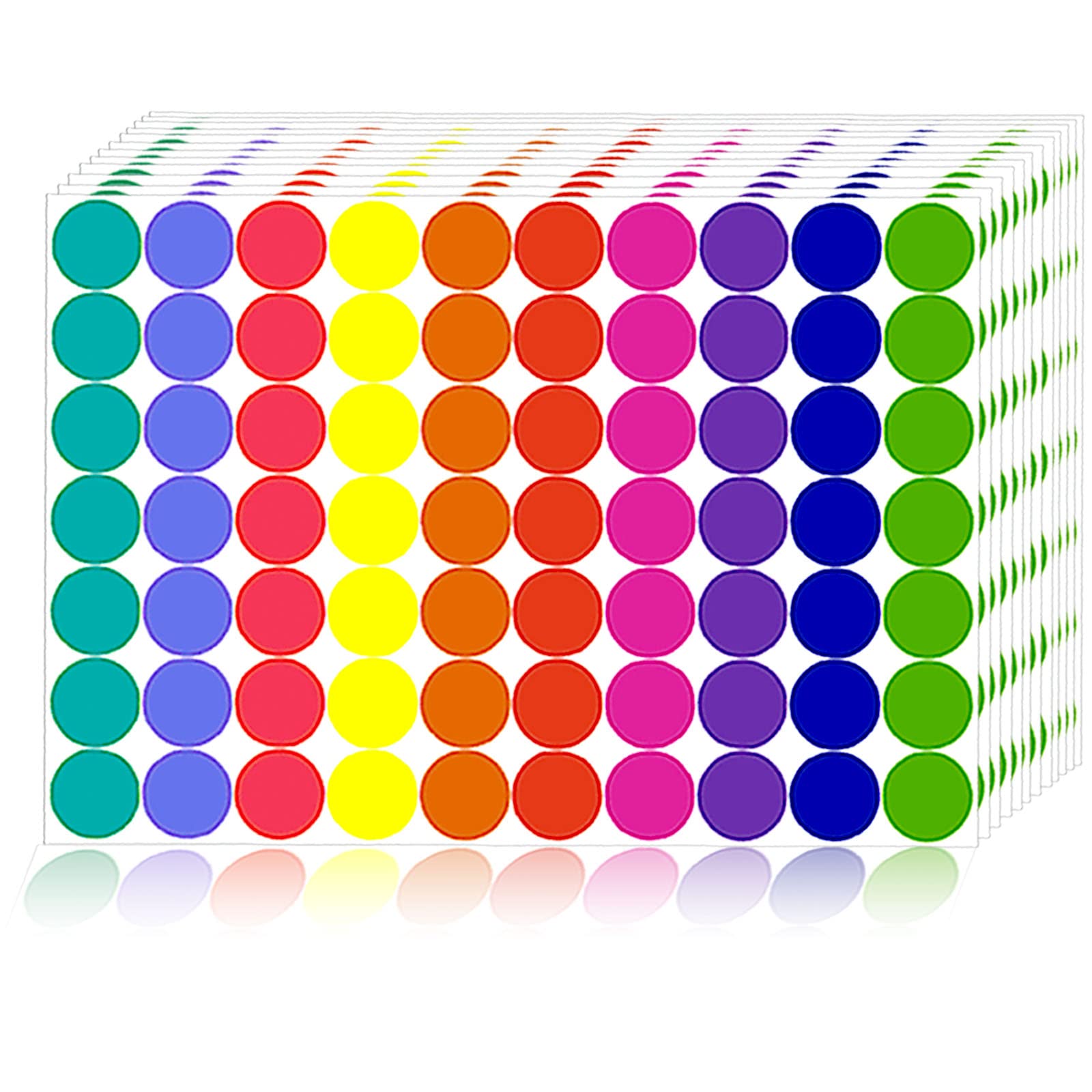 2800 PCS Colored Dot Stickers Round Color Coding