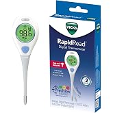 Vicks RapidRead Digital Thermometer | Temperature Readings in 2 Seconds, Use as Oral Thermometer for Adults and Baby, Rectal Thermometer or Under Arm