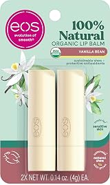 eos Lip Balm Vanilla Bean 2 Pack USDA Organic Shea Butter Hydration Moisturizer