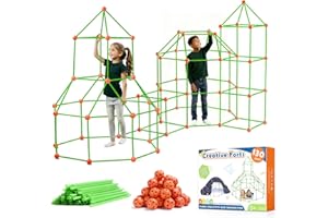 Tiny Land Fort Building Kit Creative Fort Indoor Outdoor for 5-12 Years Old Boys and Girls STEM Building Toys with Storage Bag DIY Castles Tunnels with 86 Rods and 44 Balls