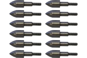 CykTxei 12 PCS Archery Arrow Tips 75 100 125 150 Grain Field Points 5 16 inch Screw in Bullet Points Arrowheads for Crossbow 