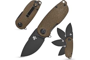 Sitivien ST150 Pocket Folding Knife,Sandvik 14C28N Black Stonewashed Blade with Micarta Handles EDC Tool Knifes for Outdoor Survival,Camping,Hiking,Hunting,Fishing(Green) … …