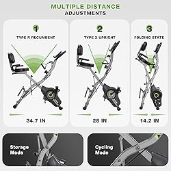 Goimu Exercise Bike, 5 in 1 Foldable Stationary