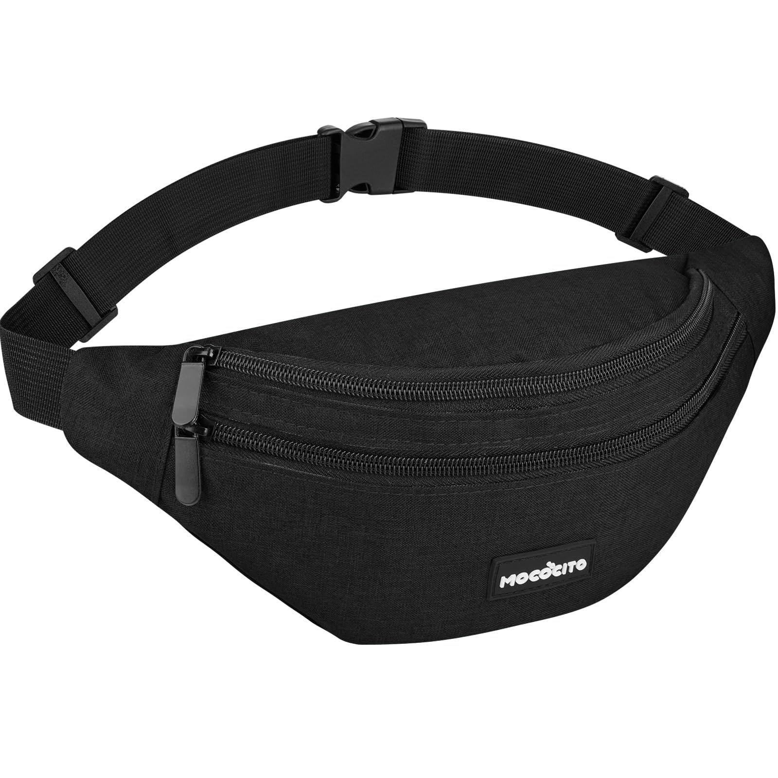 MOCOCITO Bum Bag Fanny Pack for Men Women Waist Bag Bumbag Travel Money Belt Fashion Bum Bag with3 Zip Pockets and Adjustable Belt for Sport Running Hiking Jogging,Dog Walking