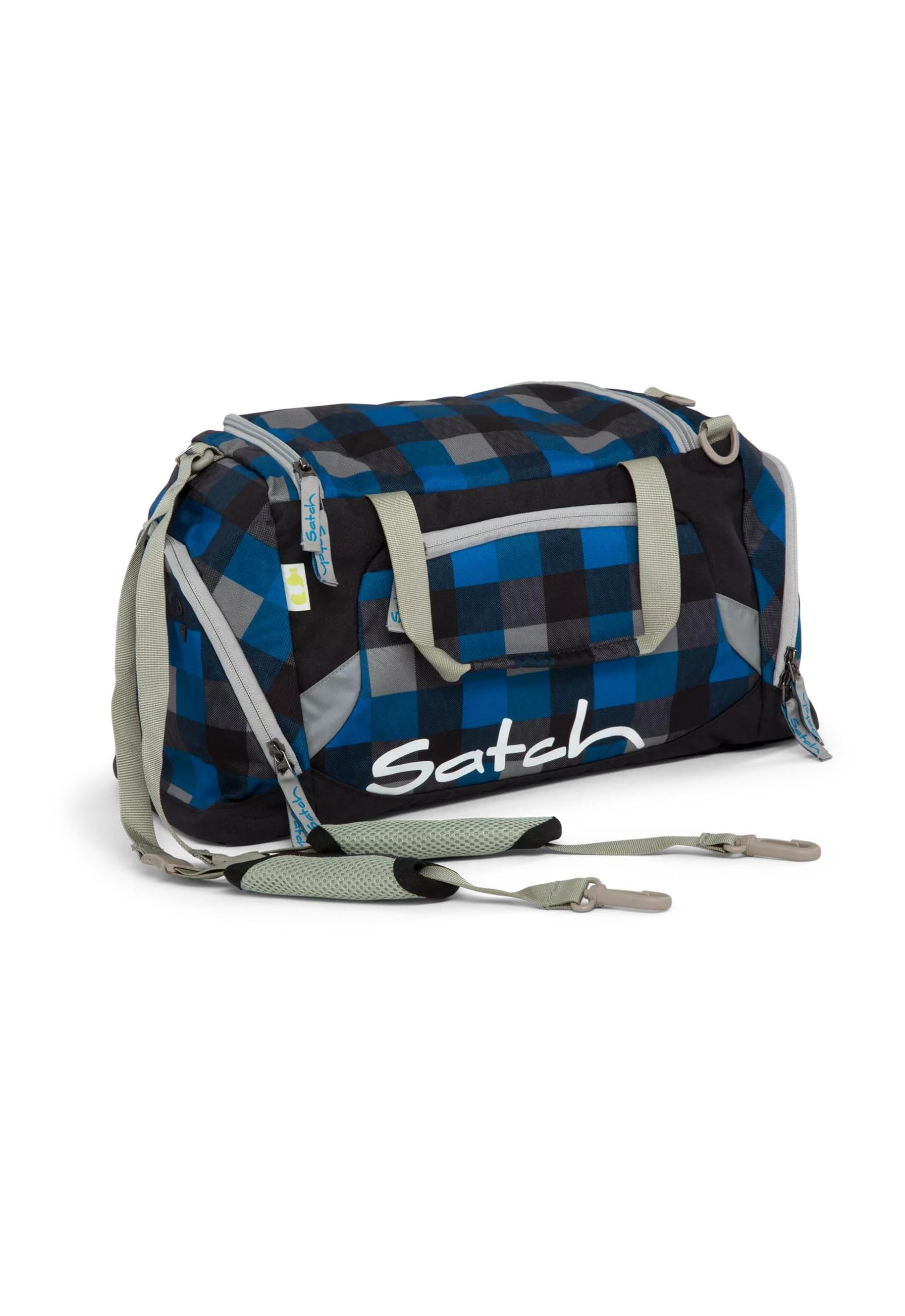 satch Sports Bag 25L Storage Space Wet Compartment Shoe Compartment Zip Compartment Shoulder Strap Carry Handles Padded, Troublemaker - Blue, Standard Size, Sports