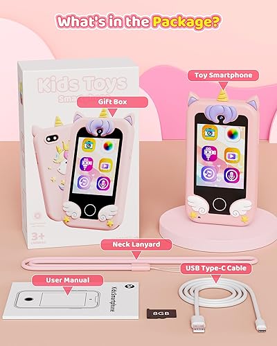 Kids Toy Smartphone, Gifts and Toys for Girls Boys Ages 3-8 Years Old, Fake  Play Unicorn Toy Phone with Music