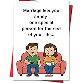 Smithtuy Funny Anniversary Card for Husband Wife,Wedding Card for Couples,Wedding Anniversary Cards Gifts for Him Her