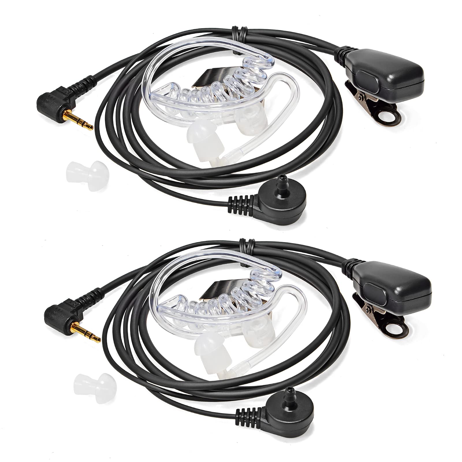 HYSHIKRA 2.5mm Covert Acoustic Tube Earpiece Headset Compatible with Motorola TLKR T60 T61 T62 T81 T80 T82 Extreme Hunter HYT TC-320 Walkie Talkie (2 Pack)