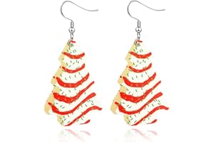 CICOD Christmas Earrings for Women,ChristmasTree Cake Earrings Acrylic ChristmasTree Tree Drop Dangle Earrings Xmas Festive Holiday Accessory Christmas Stocking Stuffers for Women