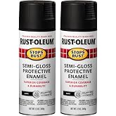Rust-Oleum Stops Rust Spray Paint, Semi-Gloss Black | Rust Resistant, Indoor and Outdoor Durability, Beautiful Finish on Metal, Wood and More, Sprays from Any Angle, 2 Pack