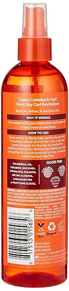 CANTU NATURAL HAIR COMEBACK CURL REVITALIZER 12 OUNCE PUMP (354ML) (3 PACK)