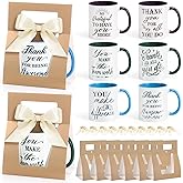 LemonRoad 6 Sets Employee Appreciation Gifts 12 oz Thank You Mug with Mug Boxes Ribbon Inspirational Appreciation Ceramic Coffee Cup for Birthday Housekeeping Week Coworker Staff Team