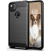 KEEPCA for Google Pixel 4a 4G Slim case,Thin Slim Soft Skin Silicone Flexible TPU Rubber Gel Anti-Scratch Shockproof Protective Cases Cover for Pixel 4a,Brushed Black