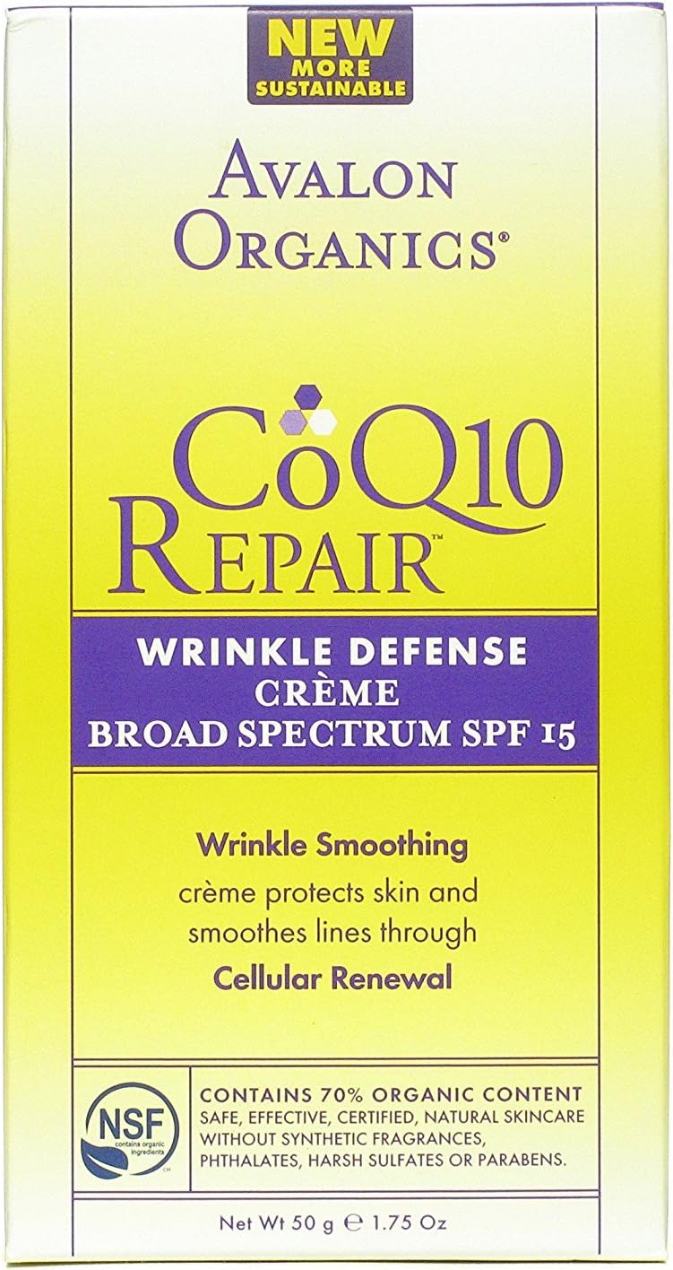 Avalon Organics CoQ10 Wrinkle Defense Creme, 1.75 Ounce - 3 per case.