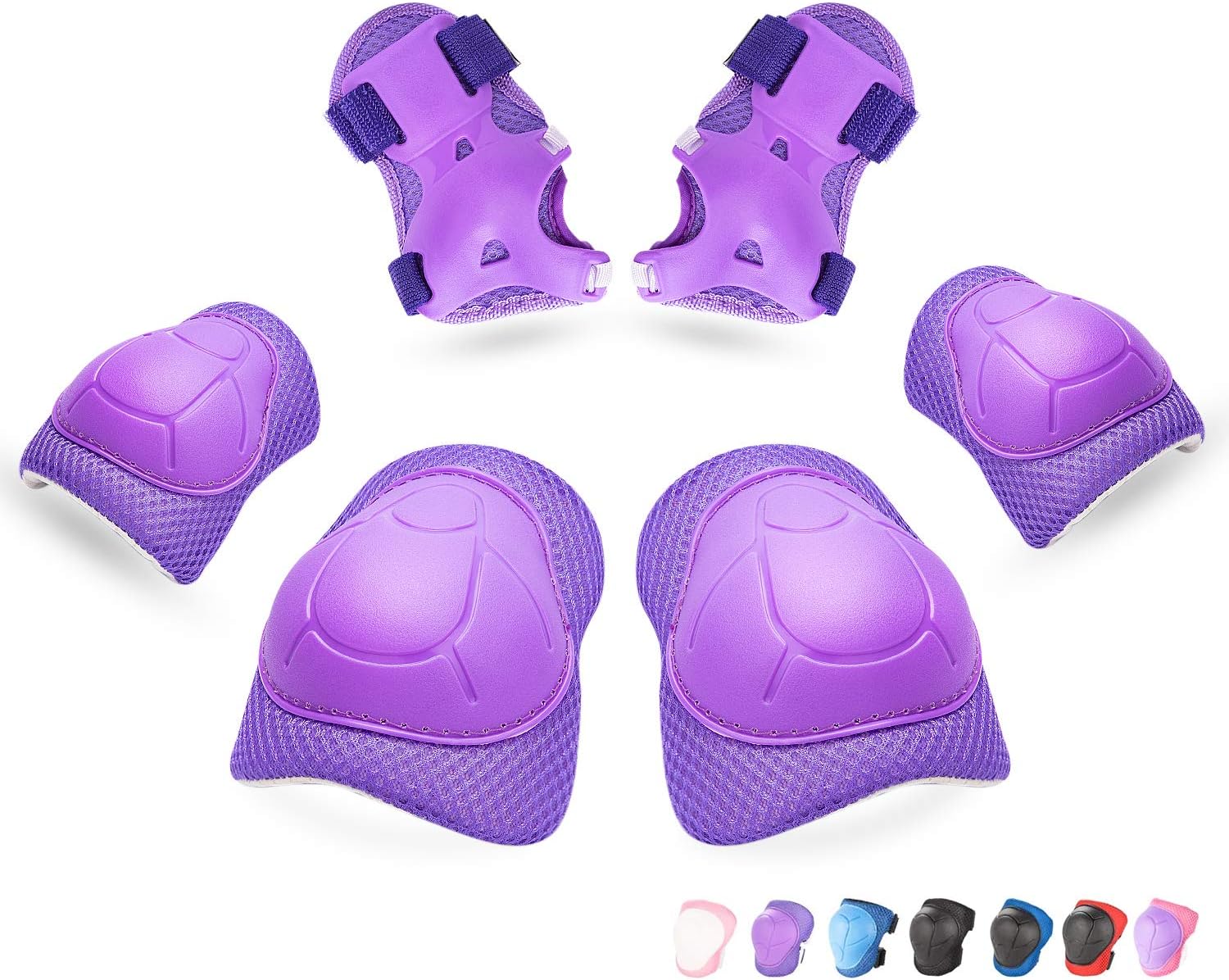 Kids/Youth Knee Pads Elbow Pads Wrist Guards 3 in 1 Protective Gear Set for Child Roller Skates Cycling, Inline Skating