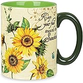 NymphFable Sunflower Mug Coffee Cups Ceramic Coffee Mug with Handle Tea Cup Personalized Gift 550ml/18oz