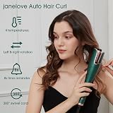 janelove Automatic Hair Curler Curling Wand 170-230°C Ceramic Barrel Green Gold view 6
