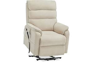 Irene House 9188 Lay Flat Lift Recliner Chair Heat Massage Dual Motor Infinite Position Up to 300 LBS Electric Power Lift Recliners, Medium(Beige Chenille)