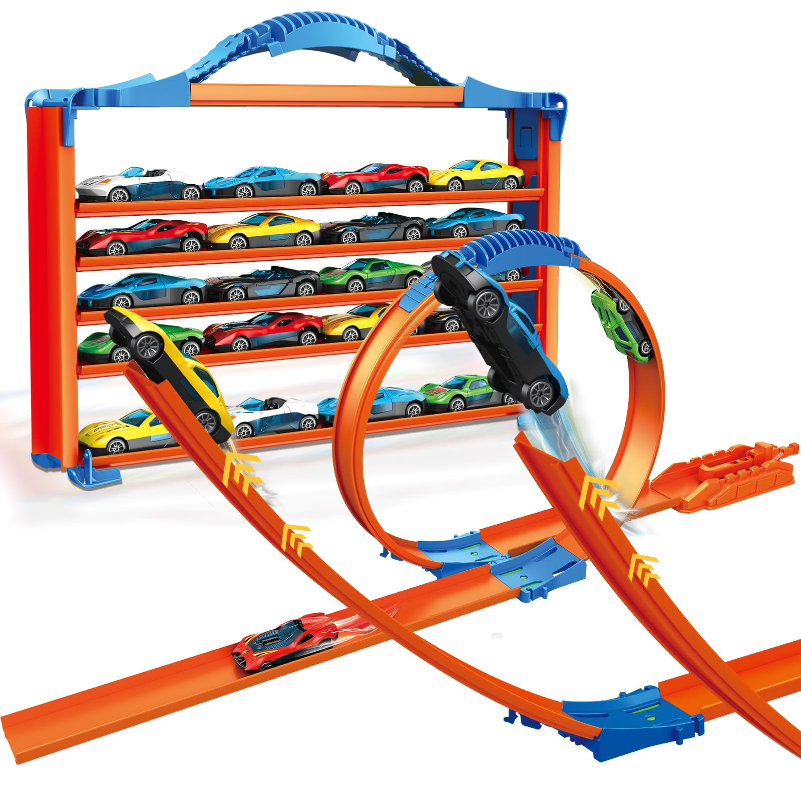 STSGPUZ Racing Car Loop Track City Transforming Toy