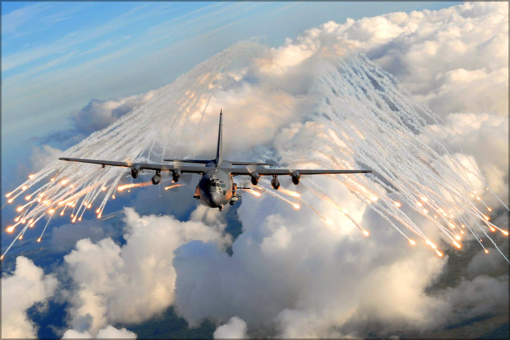 24"x36" Gallery Poster, An AC-130U Spooky Gunship c-130 hercules variant from the 4th Special Operat