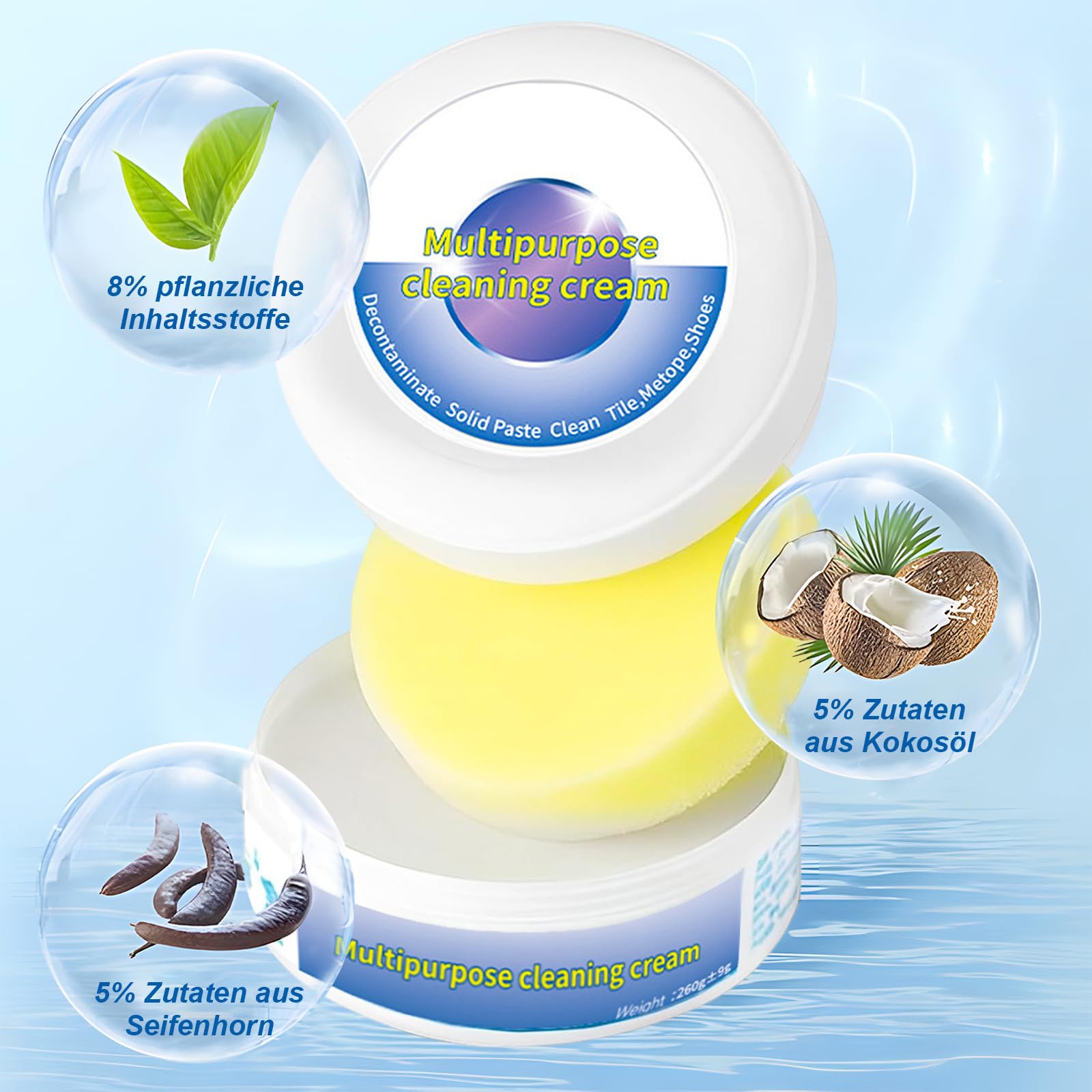 Schuhe Reinigungscreme, 2025 Neu Multi-functional cleaning and Stain Removal Cream, Schuhcreme Weiß Reinigungs und Fleckentfernungscreme Sneaker Reiniger Weiß für alle Oberfläch (1 stück) 3