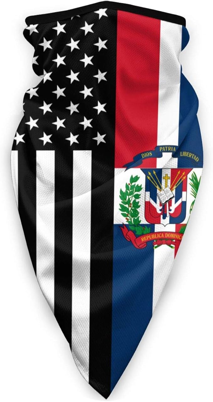 Amazon Co Jp Usa ドミニカ共和国国旗フェイスマスク ネックゲートル バンダナ スカーフ バラクラバ 多機能ヘッドウェア アウトドアスポーツ用 ブラック 服 ファッション小物