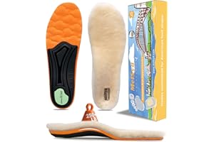 MEL&SYD MelSyd Sheepskin Arch Support Inserts: Plantar Fasciitis Relief - Wool Shearling Thermal & Shock Absorbing Insoles - Shoe Orthotics Inserts for Men Women Comfort Standing Walking All Day in Winter - M