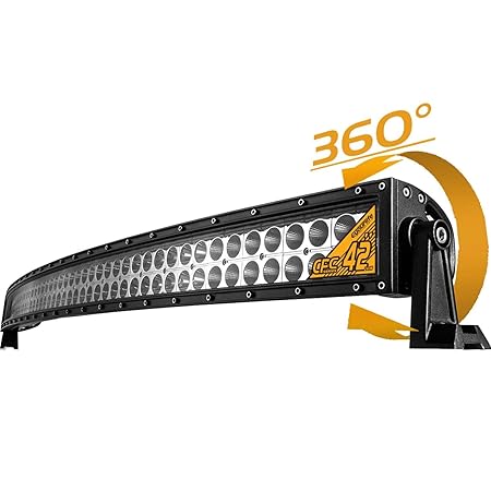 Eyourlife LED Arbeitsleuchte Offroad Zusatzscheinwerfer gebogen Scheinwerfer Arbeitsscheinwerfer Auto Beleuchtung (42 Zoll)