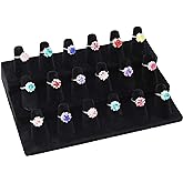 Stratalife Ring Holder 18 Slot Finger Ring Display Jewelry Holder Organizer Storage Jewelry Display Stand for Vendor Selling Velvet Black