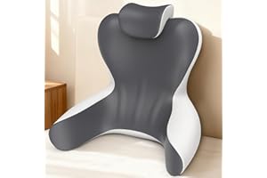 HAMYODO Reading Pillow for Sitting in Bed, 22”H Back Pillow for Sitting Up,Lumbar Rest & Neck Support Bed Pillows,Backrest Bed Chair with Arms for Reclining,Gaming,Resting,Watching TV in Couch or Floor