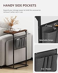 Vantic C Shaped End Table Set of 2, Small Couch