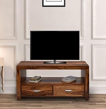 Daintree TV Unit Cabinet Stand (Lacquer Finish, Natural Teak)