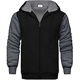 JACKETOWN Mens Fleece Hoodies Winter Zip Up Fleece Jacket Sherpa Fleece Lined Warm Thick Jacket Coat