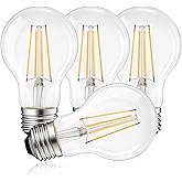 LUXRITE Vintage A19 LED Light Bulbs 60W Equivalent, 3000K Soft White Dimmable, 800 Lumens, Standard LED Edison Bulb 8W, UL Li