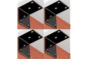 4Packs 2in Black L Corner Brackets for Wood, 2 X 2 Inch Heavy Duty Coner Bracket Brace Joint Right Angle Bracket 90 Degree Co