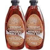 Dead Sea Collection Bubble Bath with Coconut for Women and Men - Coconut Oil and Pure Dead Sea Minerals - Nourishing and Moisturizing Skin - Pack of 2 (67.6 fl.oz)