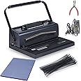 Binditek Spiral Binding Machine for Letter Size/A4/A5, Manual Round Hole Punch, Disengaging Pins, Adjustable Side Margin, with 100 pcs 5/16" Binding Coils, Pliers, PVC Covers & Power Adapter