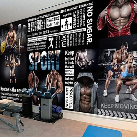 Amazon Mingld カスタム3d立体ジム壁紙ジムスポーツポスター壁画ボクシングクラブ装飾壁紙 350x250cm 壁紙