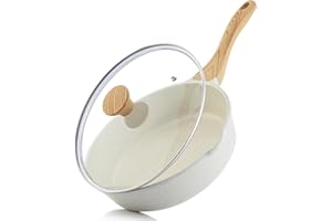 SENSARTE Nonstick Ceramic Sauté Pan 11-Inch/4.3QT, Non-toxic Deep Frying Pan Skillet with Lid, Healthy Jumbo Cooker, Stay Coo