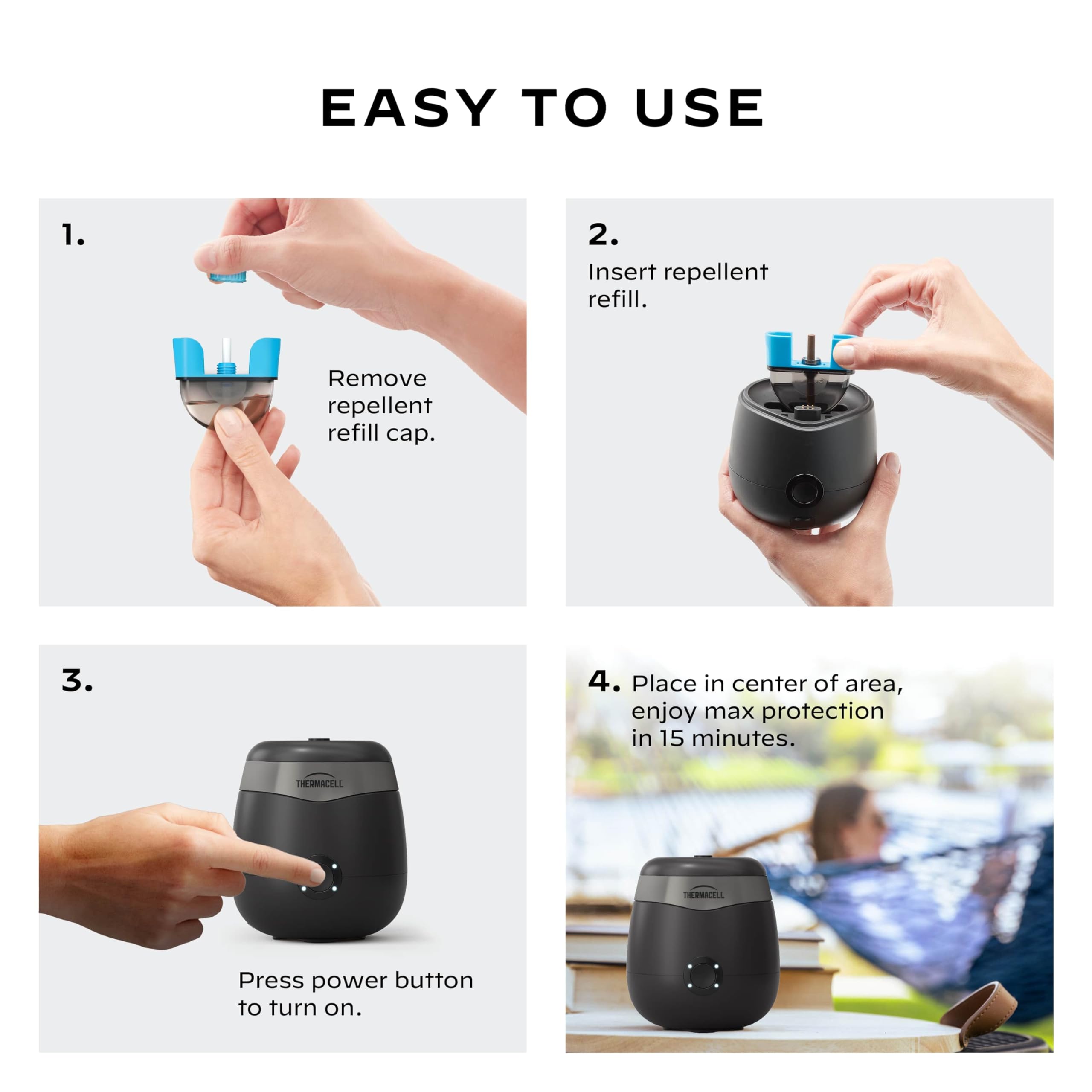 Thermacell E-Series Rechargeable Mosquito Repeller with 20’ Mosquito Protection Zone; Bug Spray Alternative; Scent Free