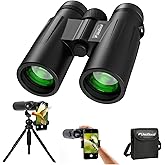 usogood 12x42 Binoculars for Adults High Powered with Upgraded Tripod and Phone Adapter - HD Easy Focus Compact Binoculars for Bird Watching Travel Essentials Sports Cruise Hunting
