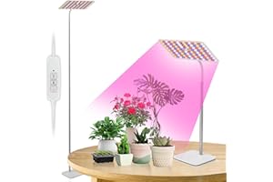 BESTVA 18W Grow Lights for Indoor Plants with Stand, Full Spectrum LED Plant Light for Indoor Plants,12-59 Inches Height Adjustable Growing Lamp with Auto On/Off Timer 4H/8H/12H, 4 Dimmable Brightnes