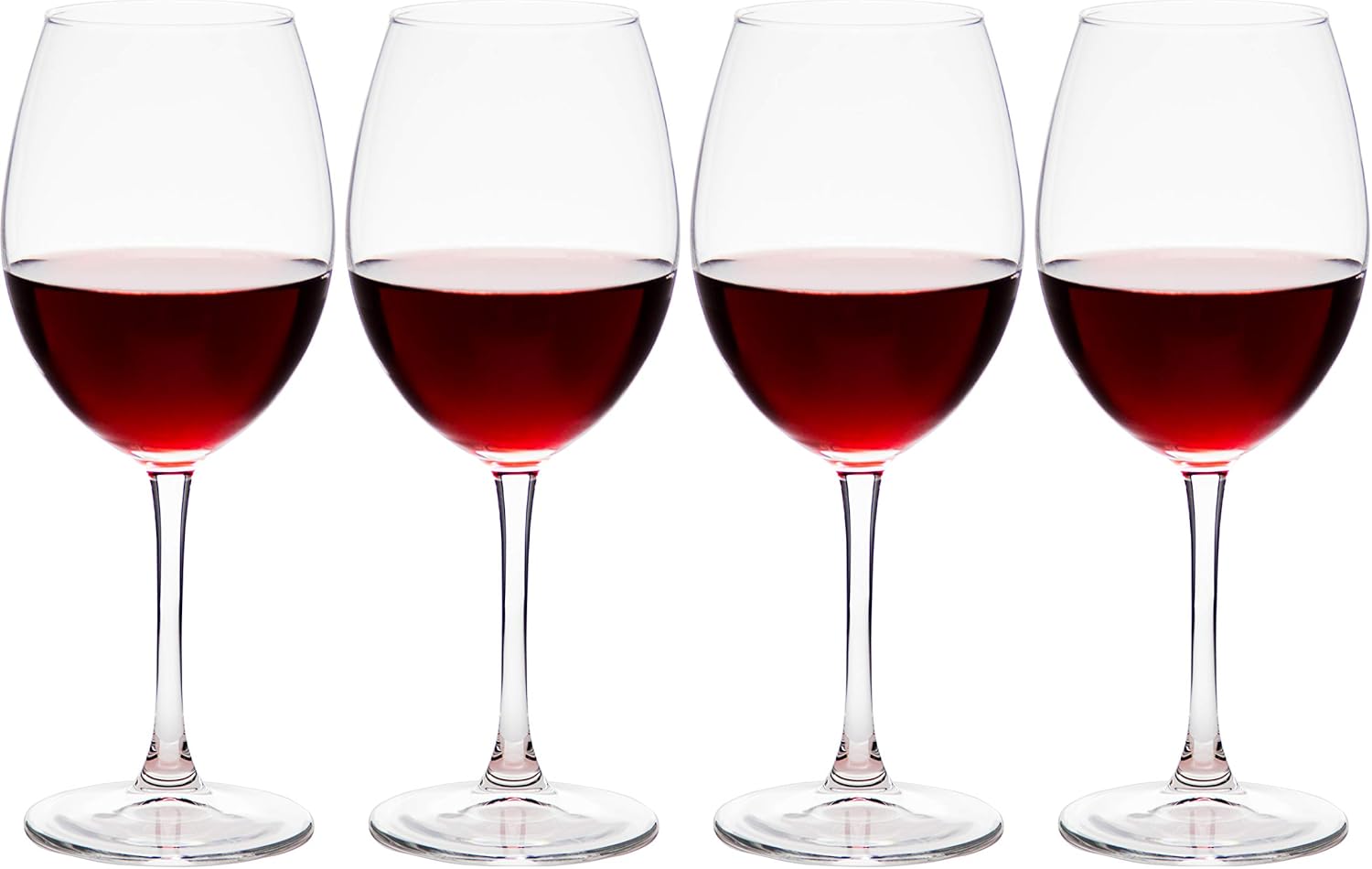 Modern Elegance Large Universal Wine Glasses, 18-Ounce Oval Bowl, Clear